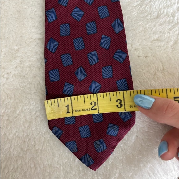 Valentino Burgundy and Blue Silk Tie vintage - Picture 7 of 9